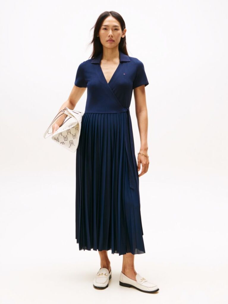 Blue 1985 Midi Wrap Polo Dress  Women