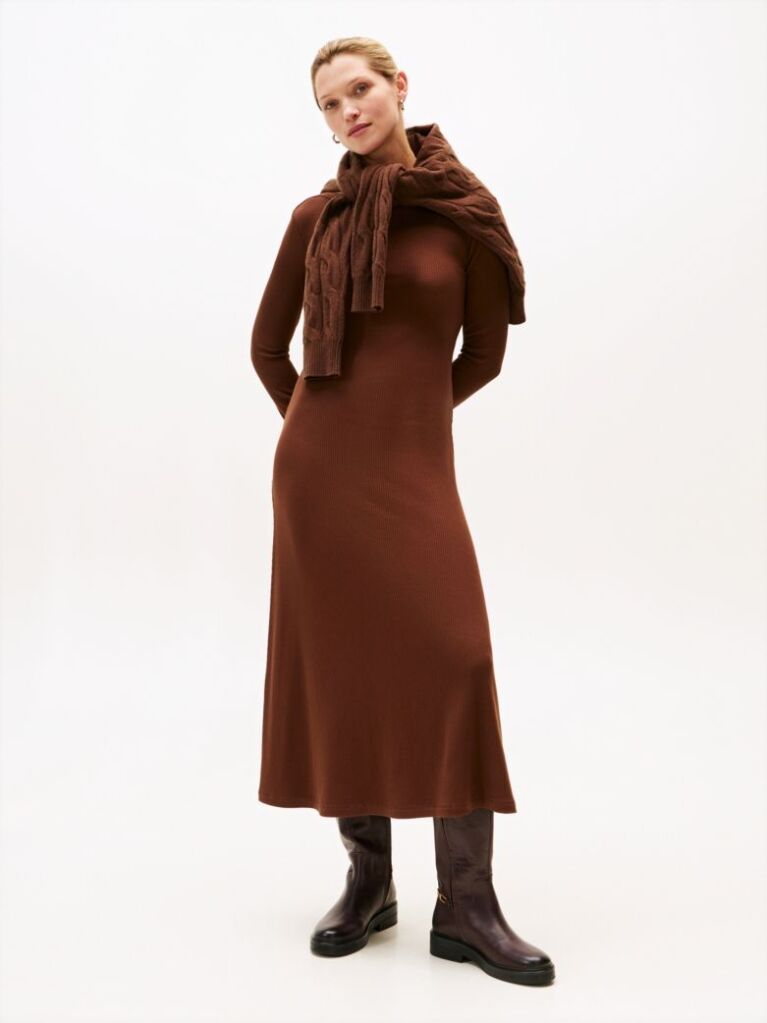 Maro Rochie Midi Fit And Flare Cu Dungi Tricotate  Femei