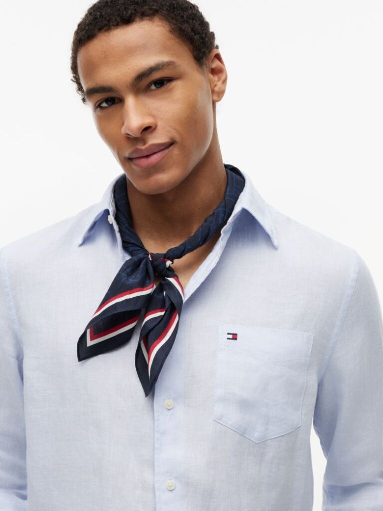 Blue Hilfiger Flag Square Scarf  Men