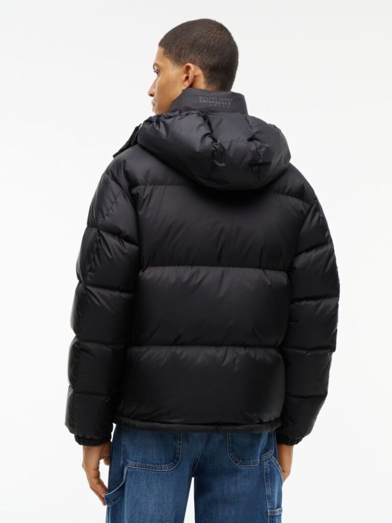 Negru Geaca Puffer Alaska Din Ripstop Hidrofuga  Barbati