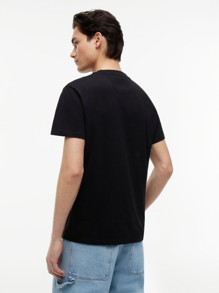 Negru T-Shirt Cu Croiala Slim Si Logo Graphic  Barbati