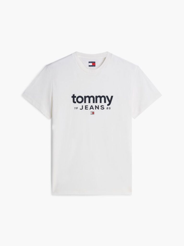 Alb T-Shirt Cu Croiala Slim Si Logo Graphic  Barbati