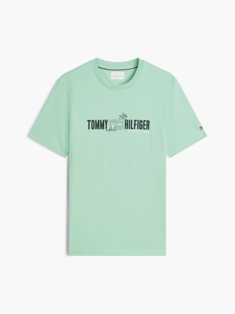 Verde T-Shirt Din Jerseu Cu Logo Graphic  Barbati
