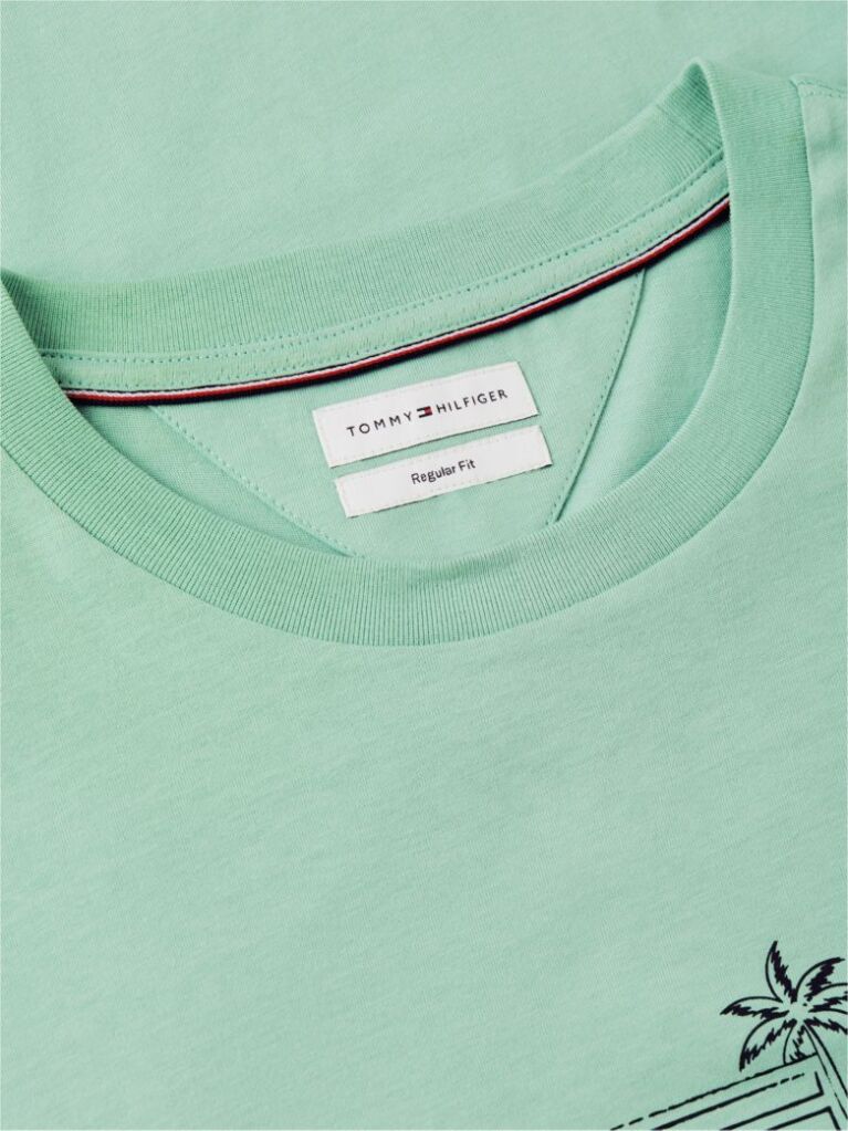 Verde T-Shirt Din Jerseu Cu Logo Graphic  Barbati