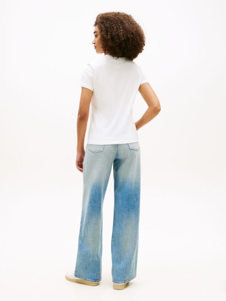 Alb T-Shirt Tonal Cu Steag Tommy  Femei