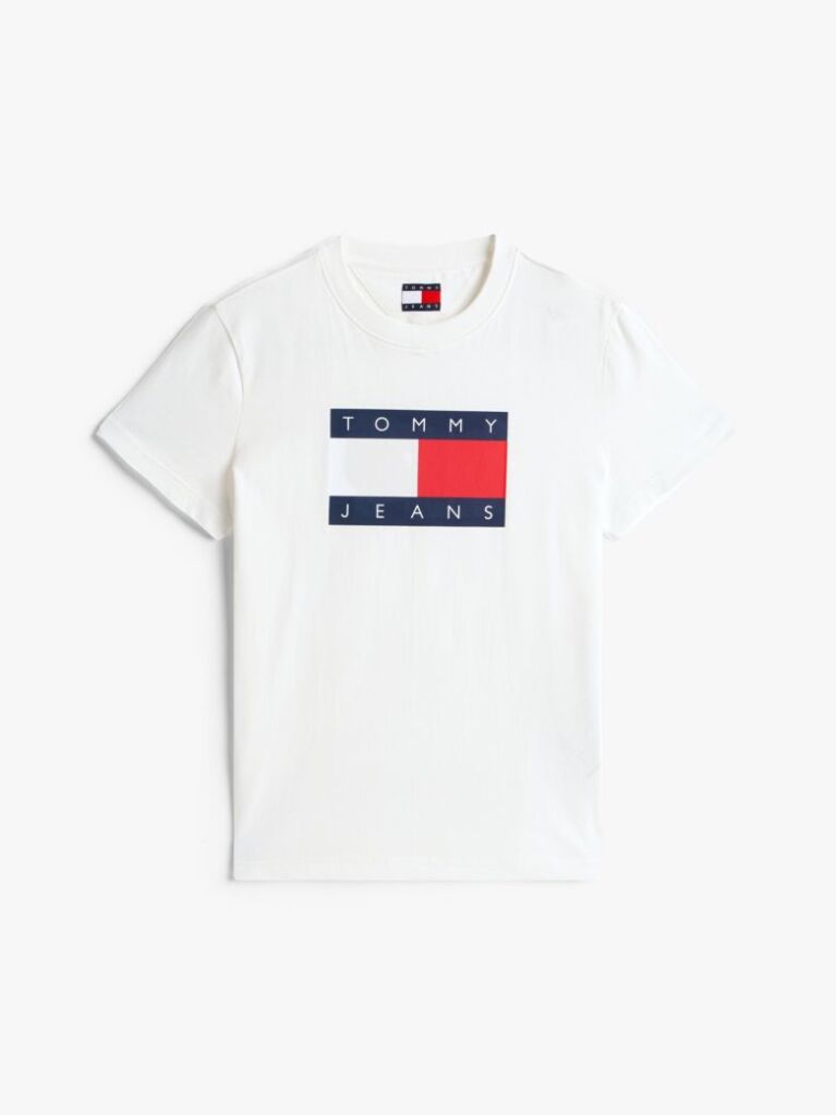 Alb T-Shirt Tonal Cu Steag Tommy  Femei