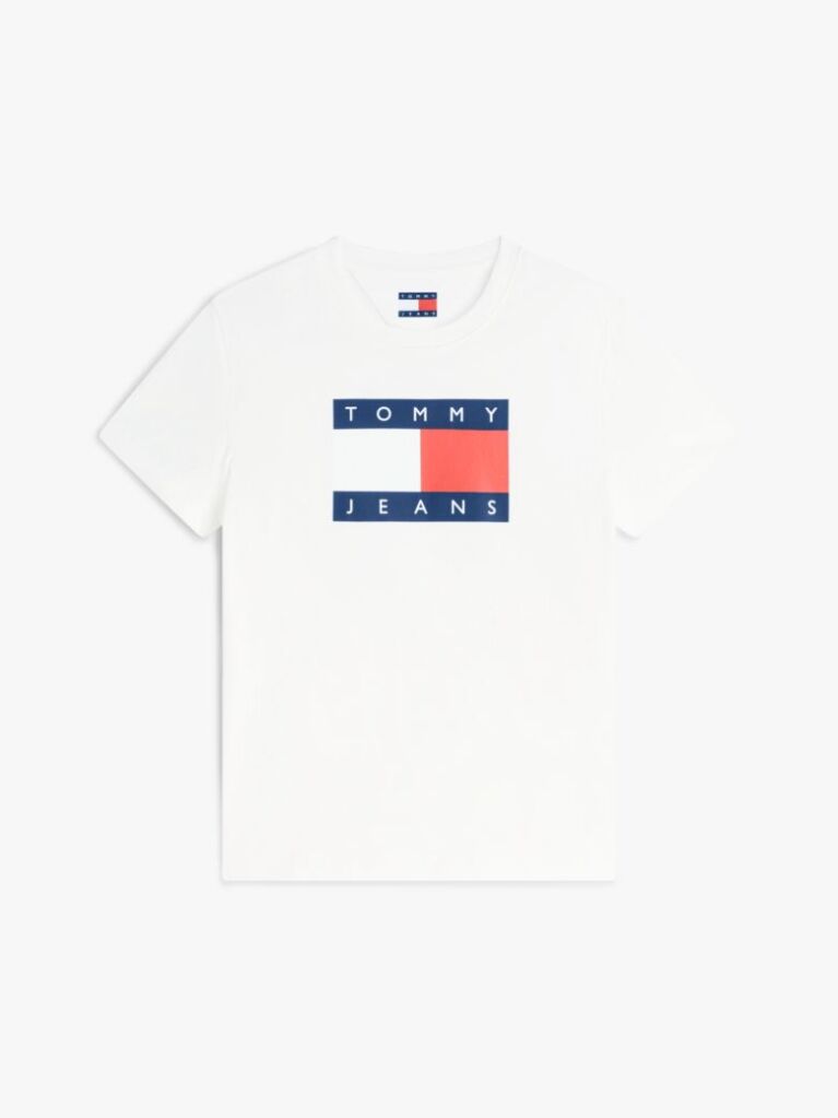 Alb T-Shirt Tonal Cu Steag Tommy  Femei
