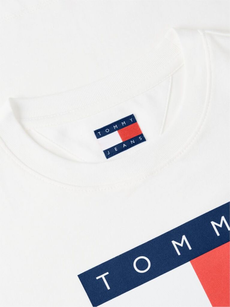 Alb T-Shirt Tonal Cu Steag Tommy  Femei