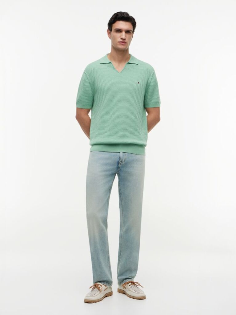 Verde PoloTricotat Cu Croiala Regular  Barbati