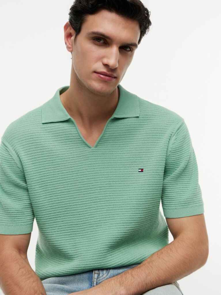 Verde PoloTricotat Cu Croiala Regular  Barbati