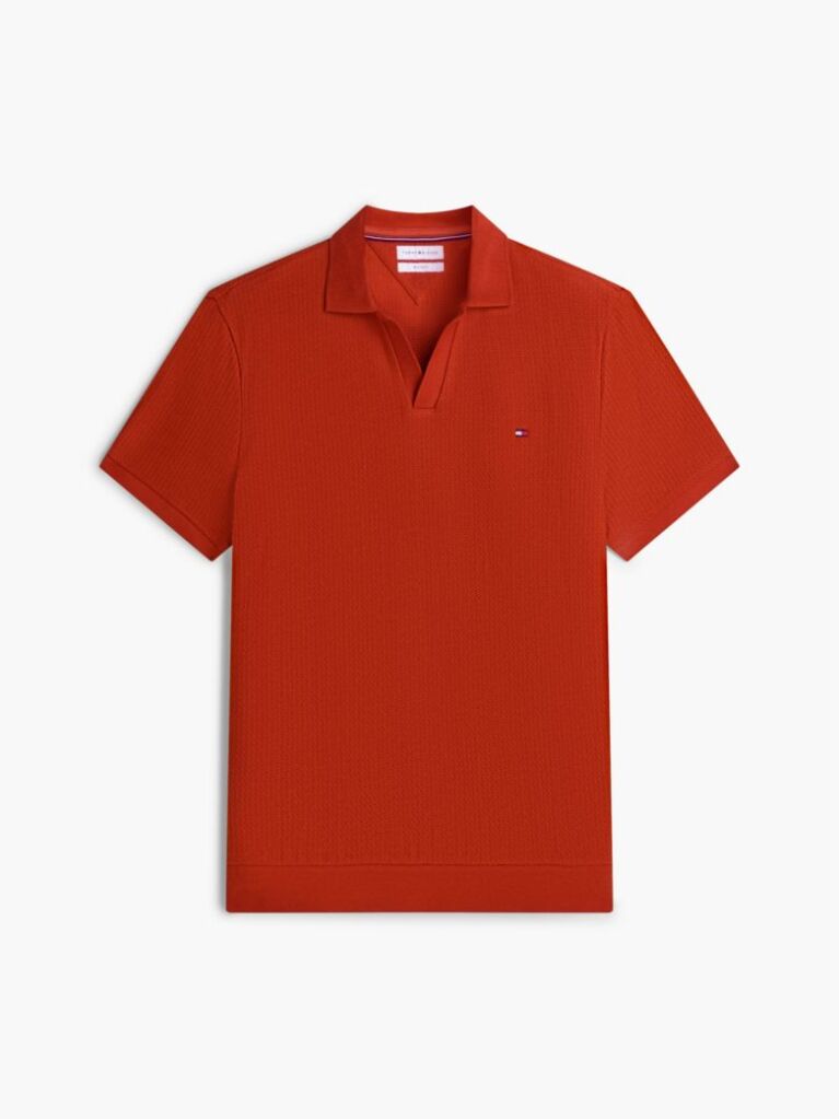 Portocaliu Polo Jacquard Cu Croiala Regular  Barbati