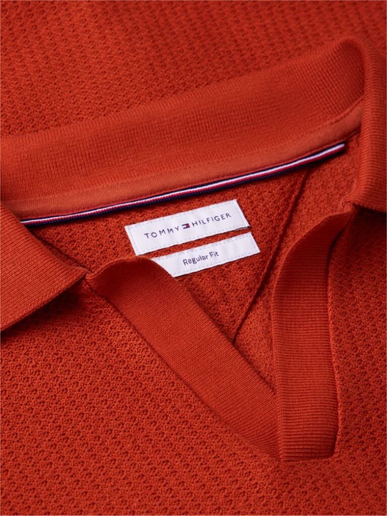 Portocaliu Polo Jacquard Cu Croiala Regular  Barbati