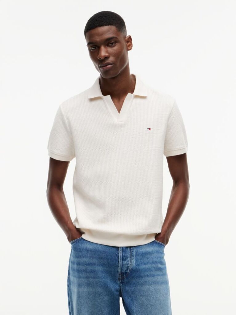 Bej Polo Jacquard Cu Croiala Regular  Barbati