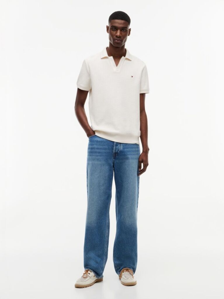 Bej Polo Jacquard Cu Croiala Regular  Barbati