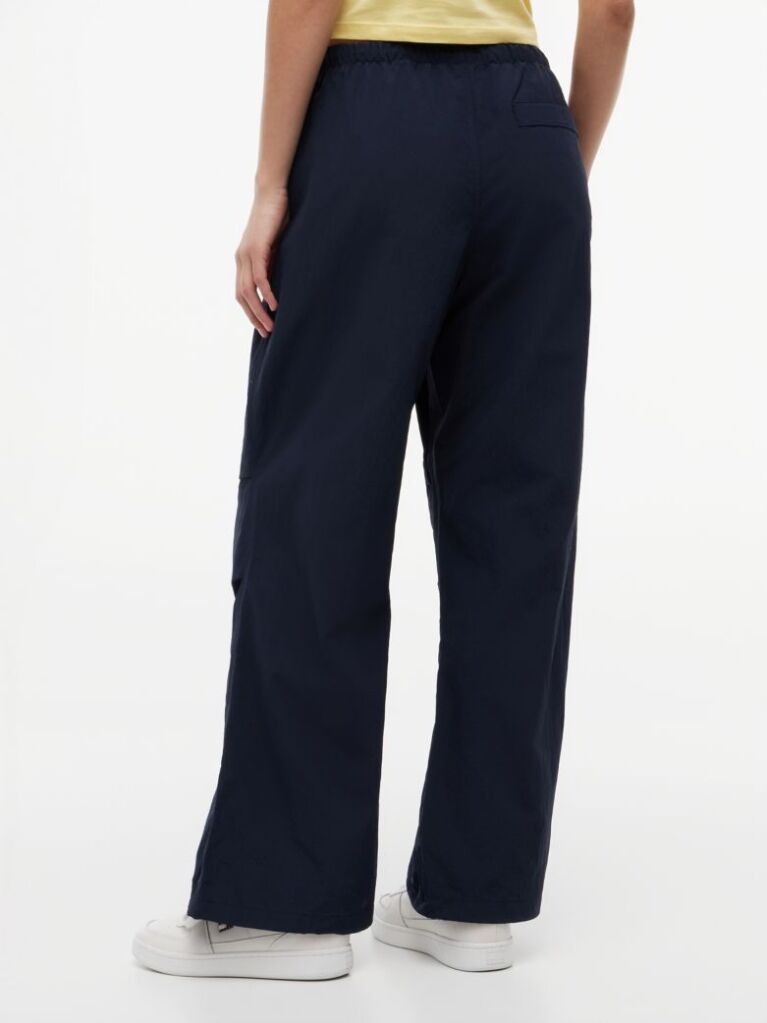 Blue Low Rise Parachute Trousers  Women