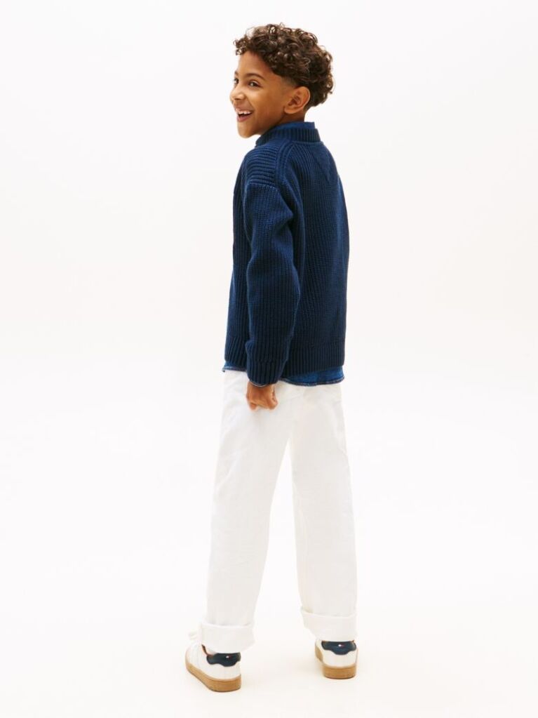 Blue Heritage Flag Chunky Knit Jumper  Boys