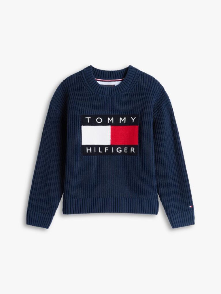 Blue Heritage Flag Chunky Knit Jumper  Boys