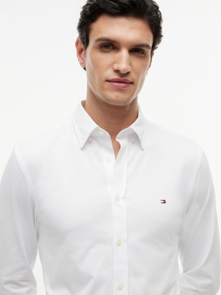White Performance Slim Shirt  Men