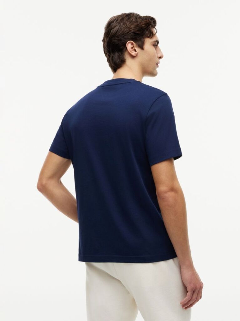 Blue T-Shirt Cu Steag Ondulat  Barbati
