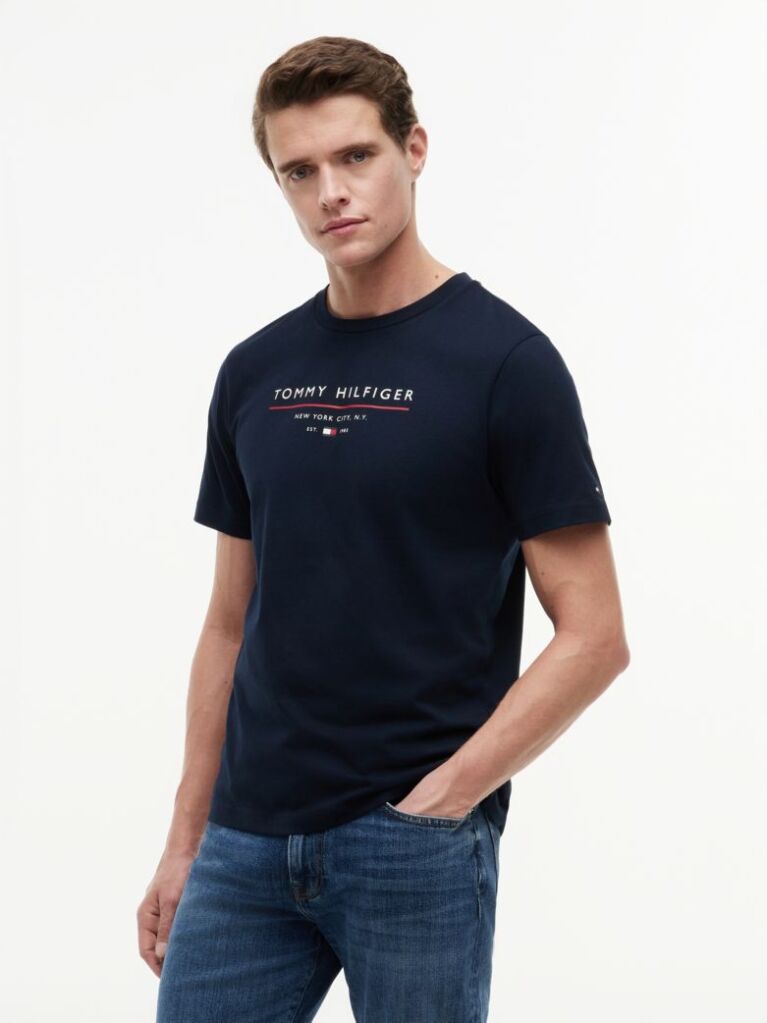 Blue T-Shirt Din Jerseu  Barbati