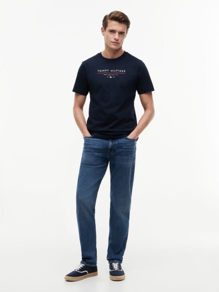 Blue T-Shirt Din Jerseu  Barbati