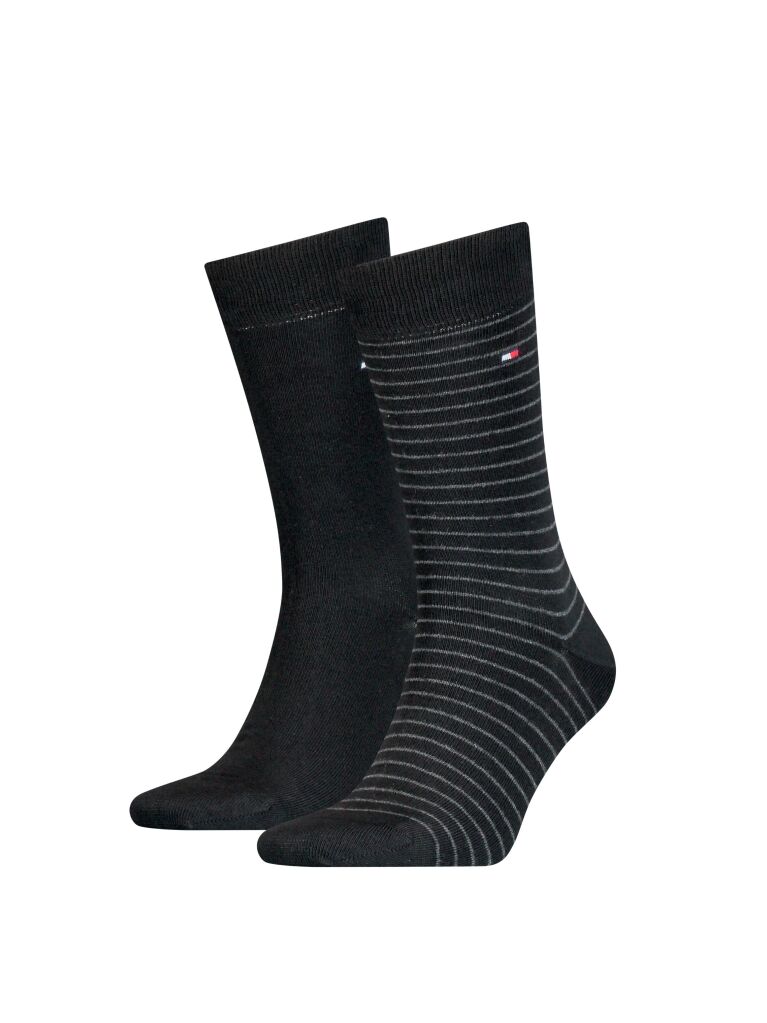 Negru 2-Pack Sosete Cu Dungi  Barbati