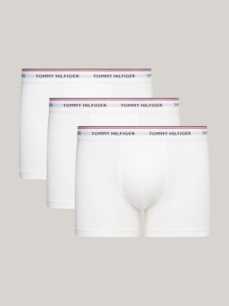 Alb 3-Pack Boxeri Cu Logo Repetat Premium Essential  Barbati
