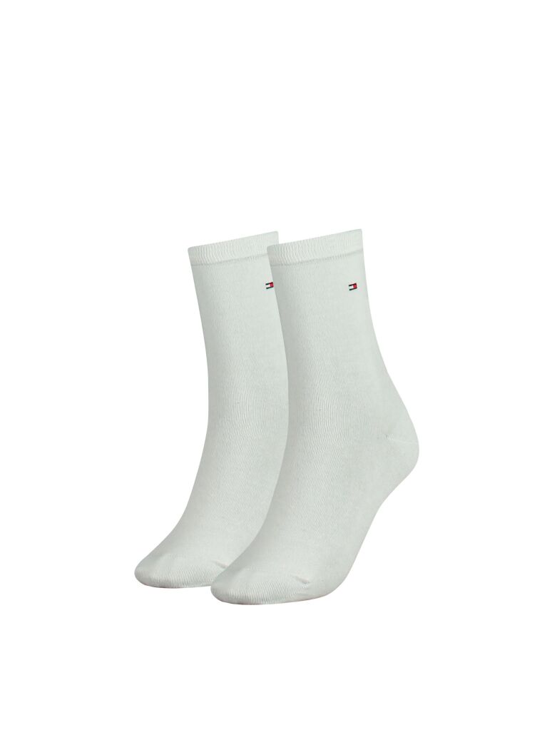 Alb 2-Pack Sosete Clasice TH Pentru Femei  Femei