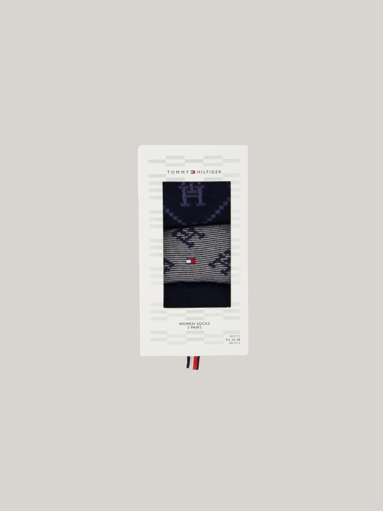 Multi Cutie Cadou 3 Perechi De Sosete Clasice Pentru Femei Tommy Hilfiger  Femei
