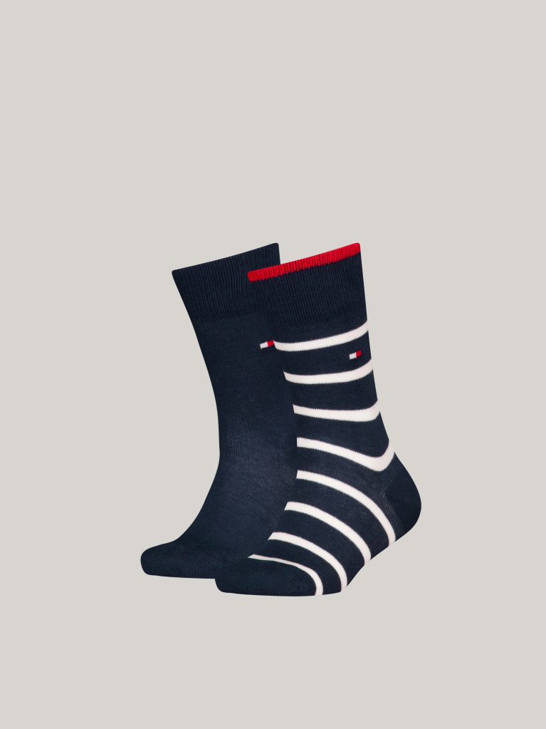 Multi Tommy Hilfiger Socks With Breton Striped Design 2 Pack  Kids Unisex