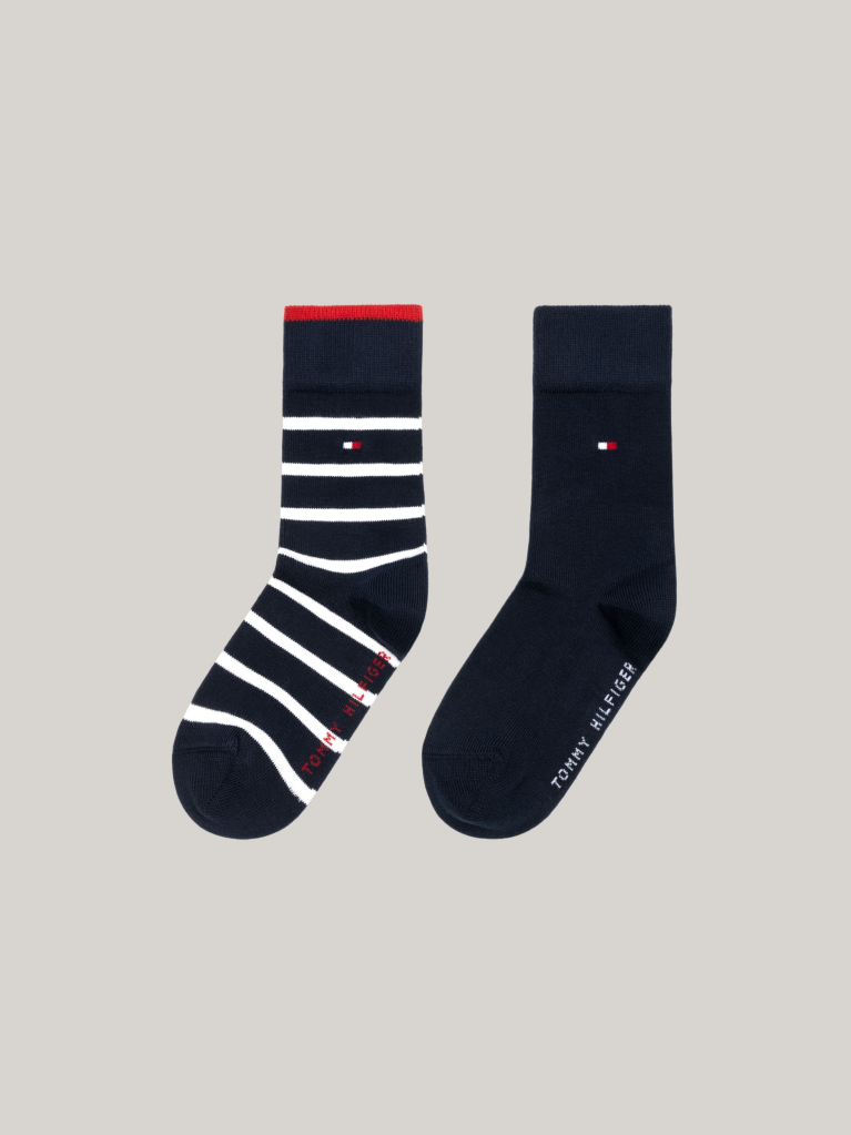 Multi Tommy Hilfiger Socks With Breton Striped Design 2 Pack  Kids Unisex