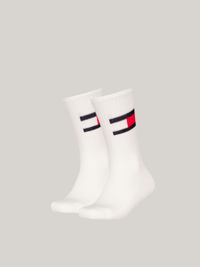 Alb Set 2 Perechi De Sosete Tommy Hilfiger  Copii unisex