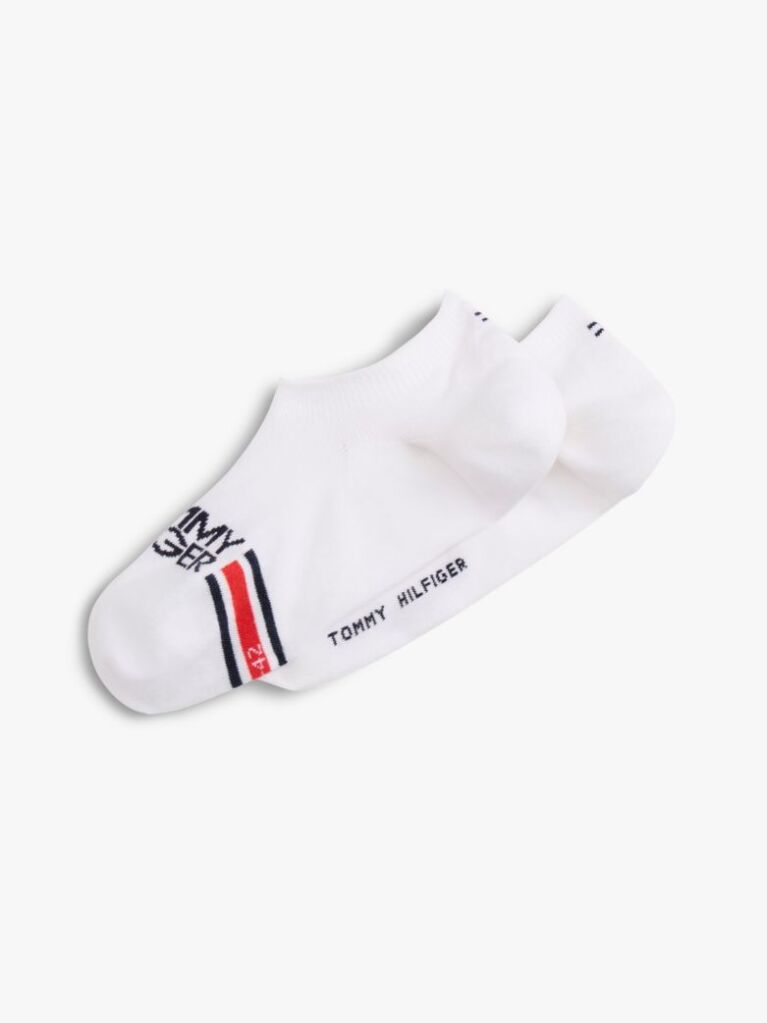 Alb 2-Pack Sosete Cu Logo Si Dungi  Barbati