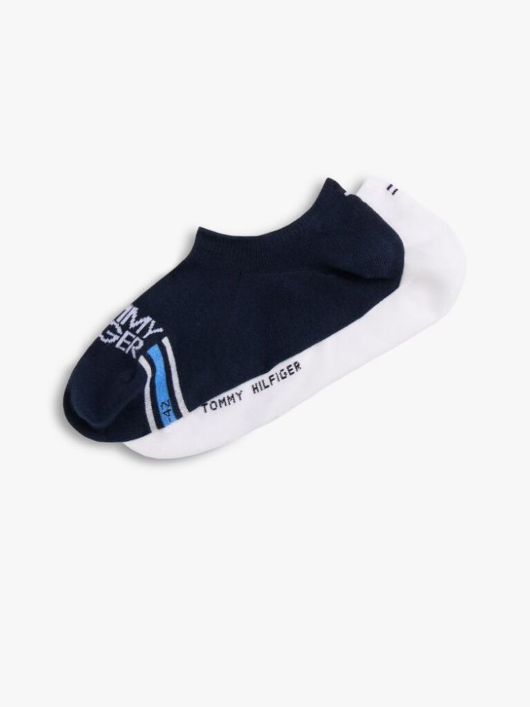 Blue 2-Pack Sosete Cu Logo Si Dungi  Barbati