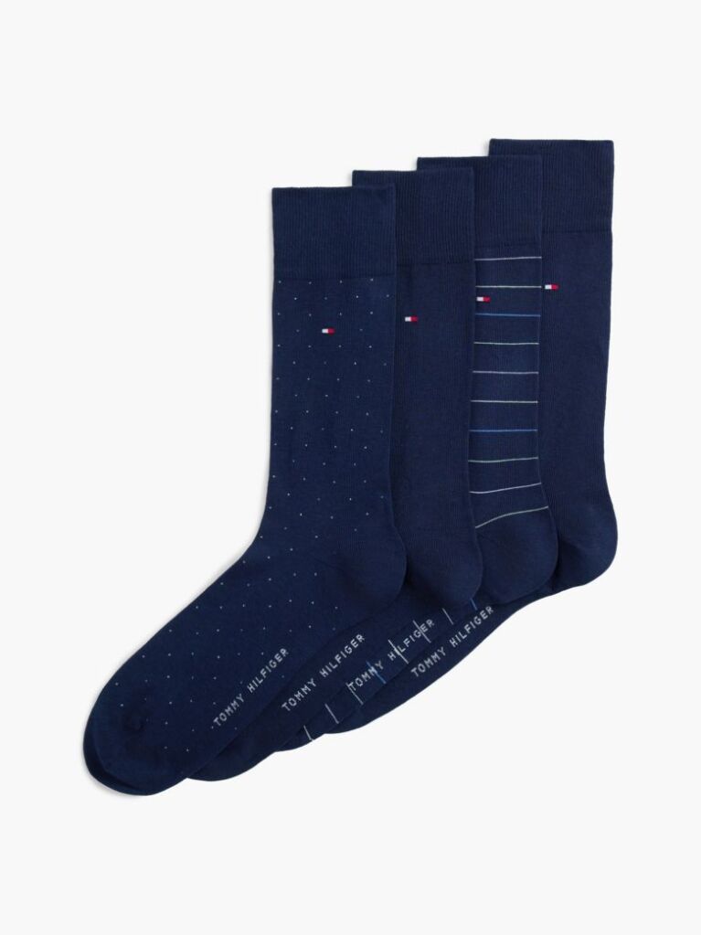 Blue 4-Pack Flag Embroidery Socks Gift Box  Men