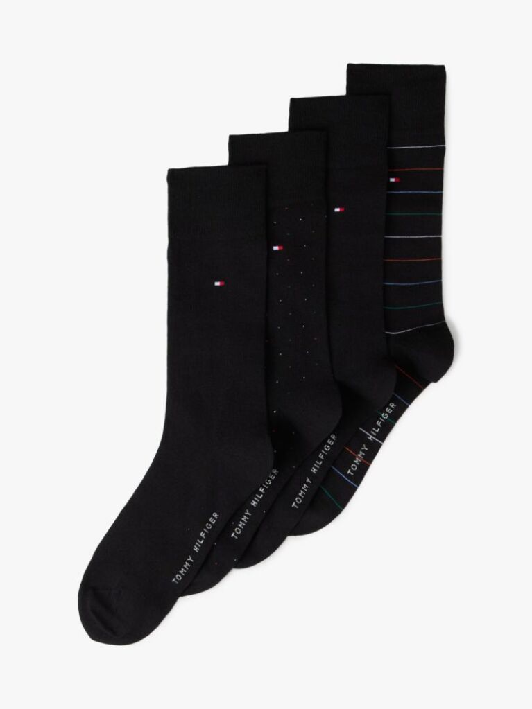 Black 4-Pack Flag Embroidery Socks Gift Box  Men