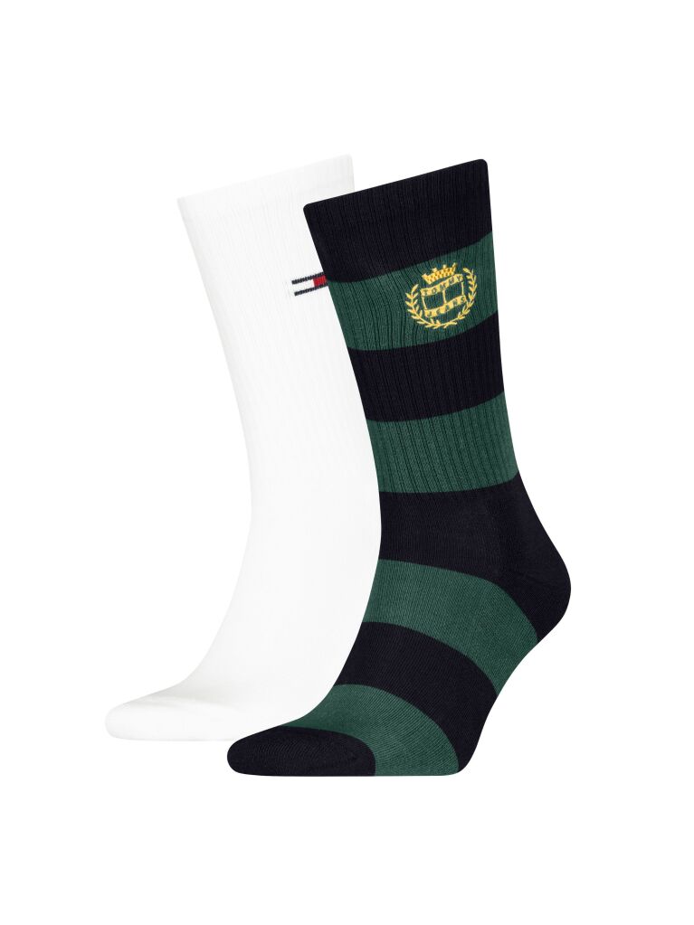 Multi Tommy Jeans Unisex Crew Socks 2 Pack  Unisex