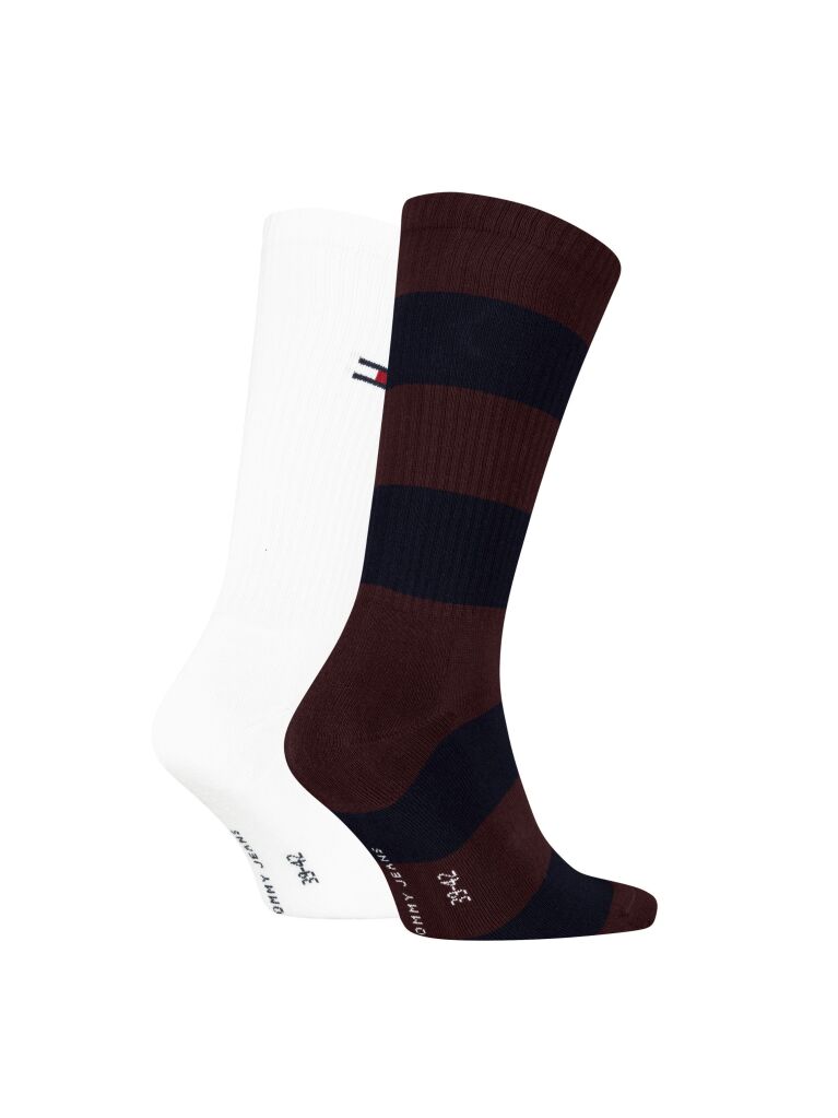 Multi Tommy Jeans Unisex Crew Socks 2 Pack  Unisex