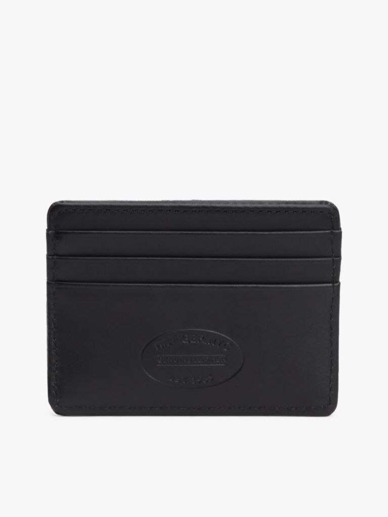 Black Leather Card Holder  Men