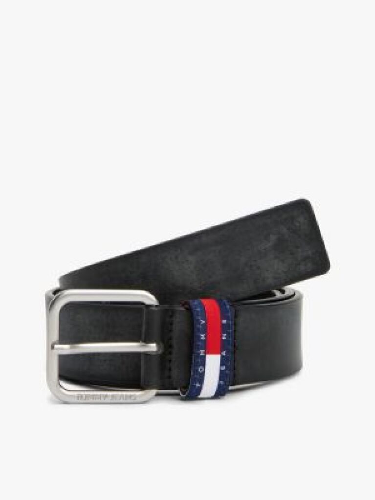 Negru Curea Din Piele Cu Badge Pe Gaica  Barbati