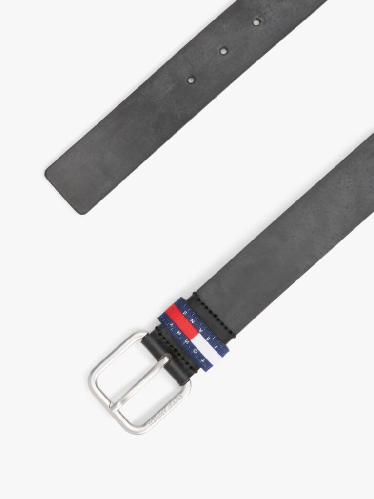 Negru Curea Din Piele Cu Badge Pe Gaica  Barbati
