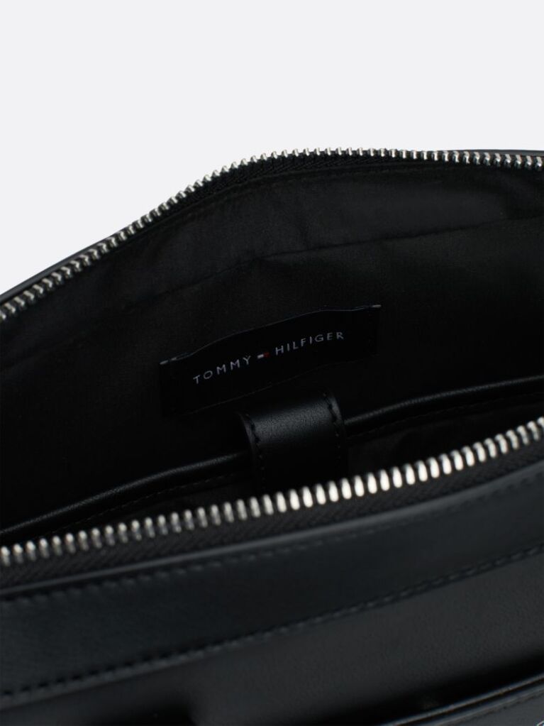 Black Corporate Mixed Texture Laptop Bag  Men