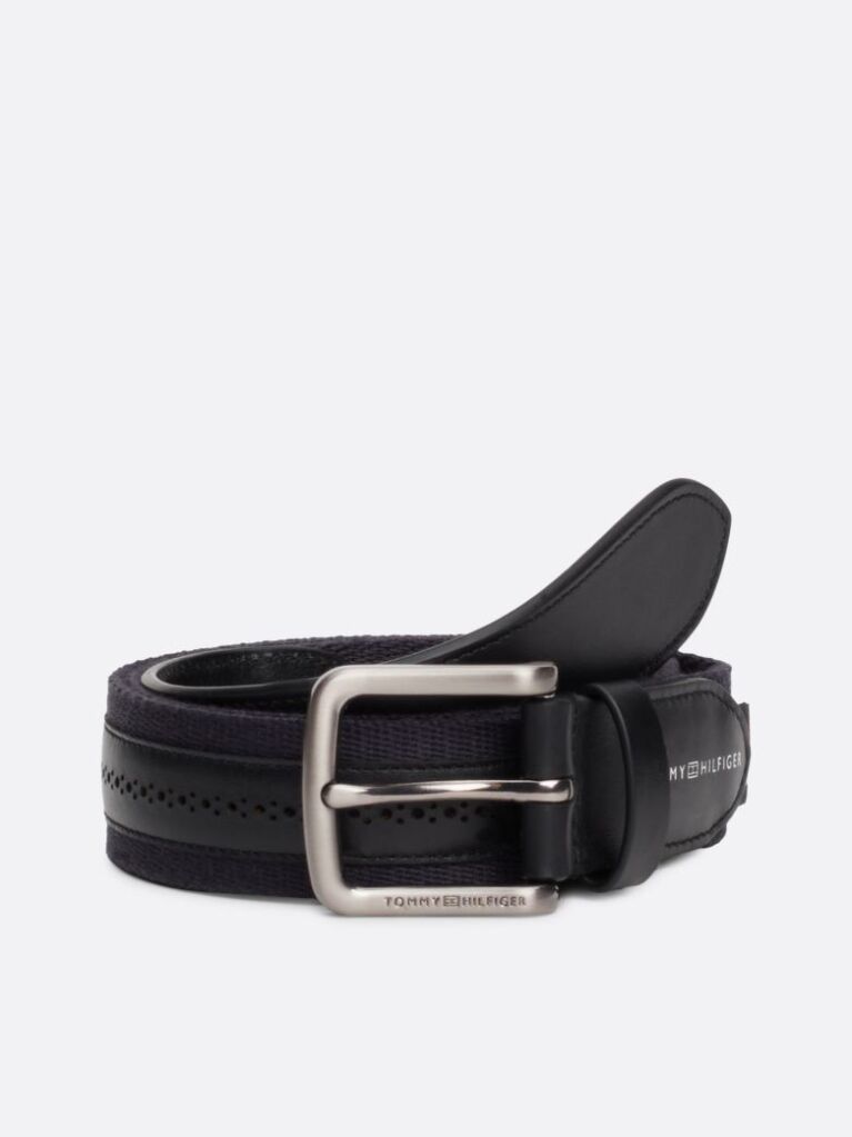 Negru Curea Casual Din Piele Si Panglica  Barbati