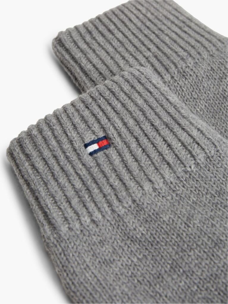 Grey Hilfiger Flag Embroidery Gloves with Cashmere  Men