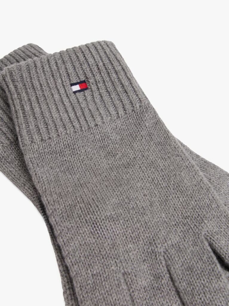 Grey Hilfiger Flag Embroidery Gloves with Cashmere  Men