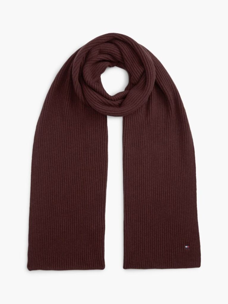 Red Hilfiger Flag Embroidery Scarf with Cashmere  Men
