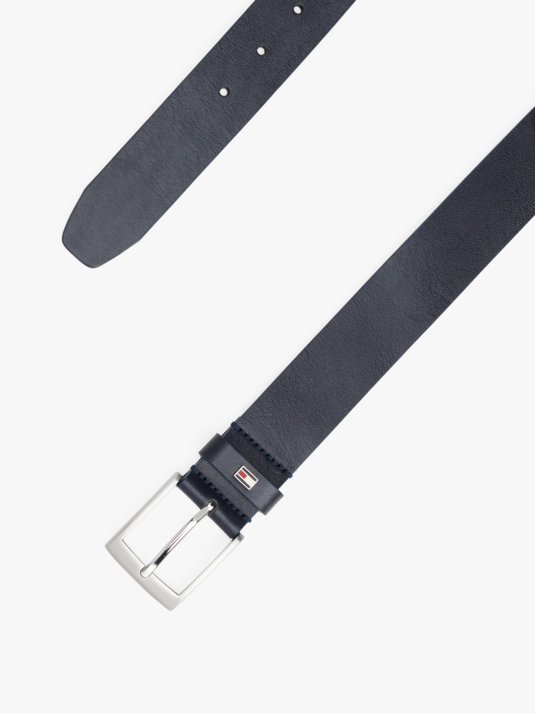 Blue Square Buckle Leather Belt  Men