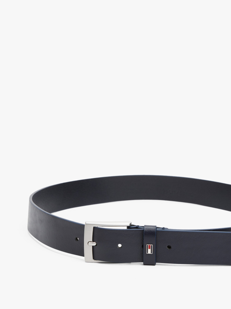 Blue Square Buckle Leather Belt  Men
