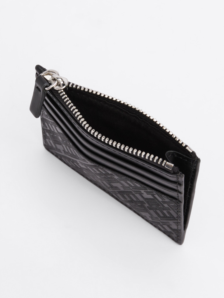 Black TH Monogram Leather Credit Card Holder  Men