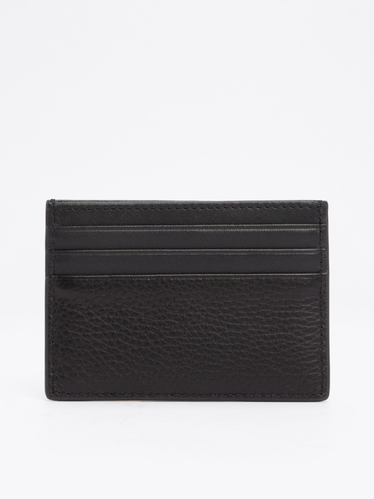 Negru Portcard Cu Logo Din Piele Premium  Barbati